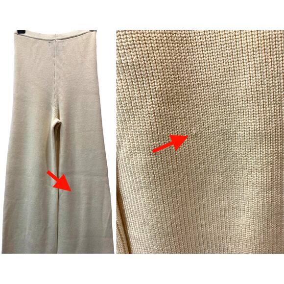 NEW Brunette The Label Cream KNIT Ribbed Pants | XS/S - Picture 11 of 13